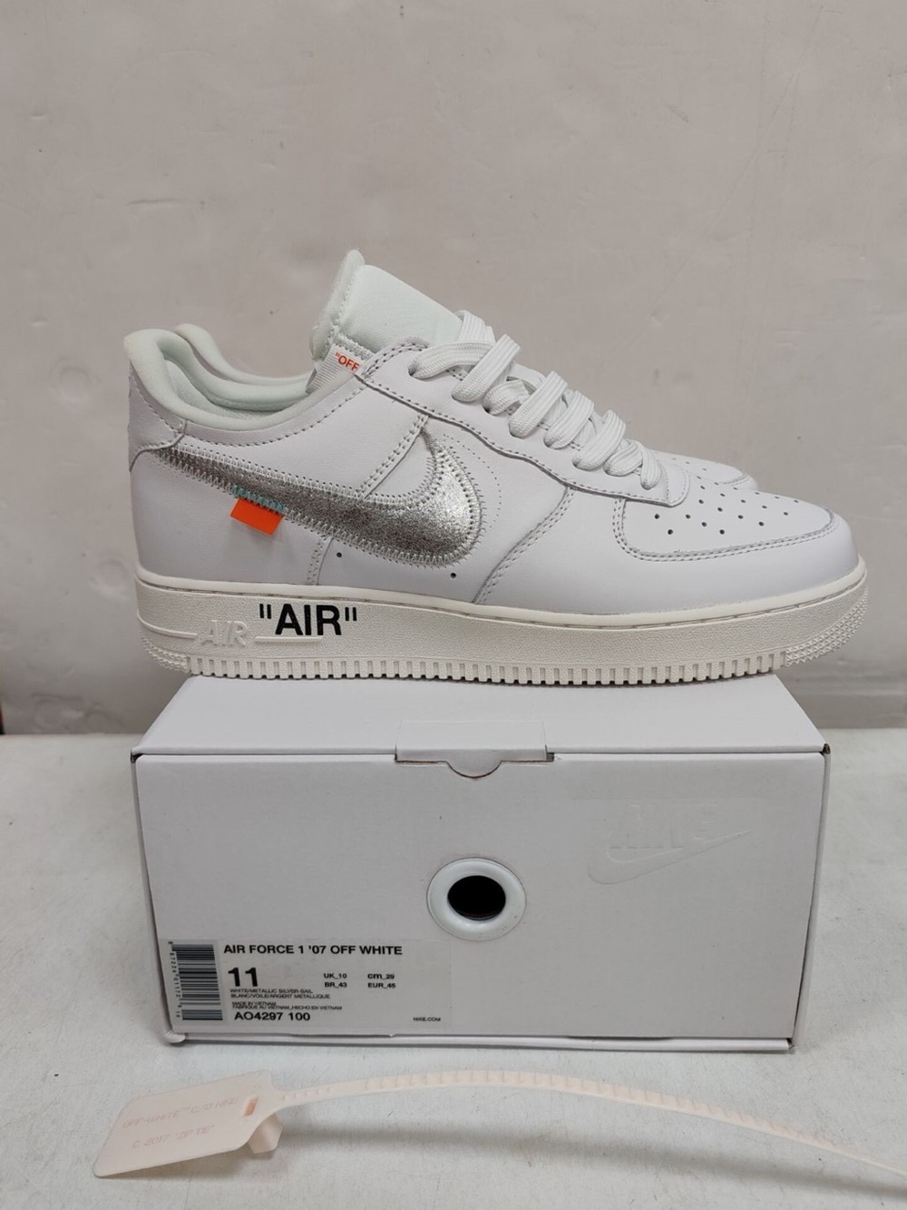 Nike Air Force 1 Low - White/Silver Off White ComplexCon Sz 11